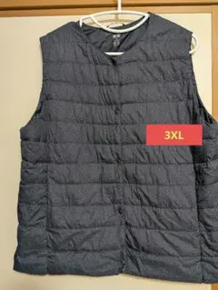 【大きいサイズ】ユニクロ　ウルトラライトベスト 3XL ヘリンボーン