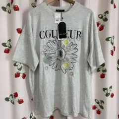 新品　大きいサイズ　アベイル　花刺繍プリントTシャツ