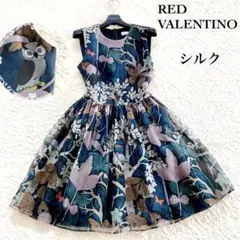 RED VALENTINO ネイビー ノースリーブワンピース RED VALENTINO ネイビー ノースリーブワンピース