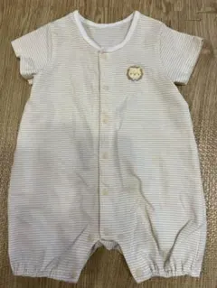 赤ちゃん本舗　ストライプ柄ライオンロンパース 70