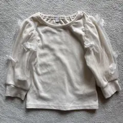 juo アイボリー シースルー フリル袖 トップス 90