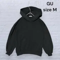 GU パーカー M ブラック プルオーバー ビッグシルエット 大きめサイズ