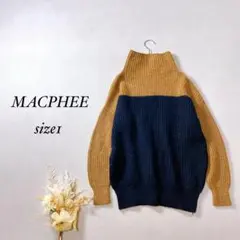 マカフィー タートルネック ニット 長袖 モヘヤ混【S】ブラウン 黒 kd63