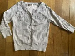 Apuweiser-riche 花柄刺繍入り　パール　ピンク　カーディガン