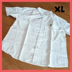 ボタンシャツ 白シャツ XL ポリエステル100%