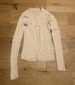 Plage whisper rib sheer カーディガン　ナチュラル　生成のサムネイル