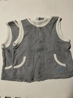ベビーベスト グレー　双子