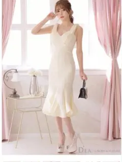 DEA. ショルダーリボンマーメードミディキャバドレス