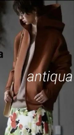 【antiqua 】アンティカ　アウターパーカー　ボンディングパーカー