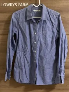 値下げ！LOWRYS FARM青・長袖シャツ Mサイズ 綿100%