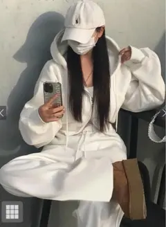 【即決OK】GRL ホワイト フーディ パンツセットアップ