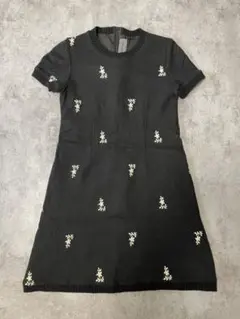 お値下げイタリア製 シモネッタ★お花刺繍入り半袖ワンピース サイズ9