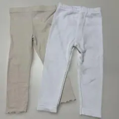 西松屋 ベビー スパッツ レギンス アイボリー ホワイト 80cm