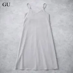 ジーユー【L】キャミワンピース Aラインシルエット ミディ丈 バックスリット