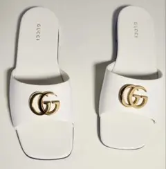 【美品❣️】GUCCI GG マーモント サンダル ライトブルー ミュール 23 美品❣️】GUCCI GG マーモント サンダル ライトブルー ミュール 23