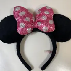 ミニーマウス　カチューシャ　スパンコール　ピンク　キラキラ