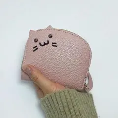 ミニ財布　ねこ　猫　ネコ　ピンク　ミニウォレット　カード入れ　【1286】