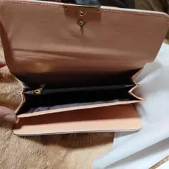 グレーピンク 合成皮革 三つ折り財布