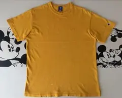 Champion イエロー 半袖Tシャツ　ロゴ刺繍