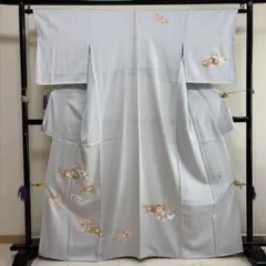 w*o様 ■E5833■未使用品■正絹■落款　作家物　藍白色　袷　訪問着■丈16