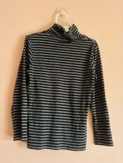 130サイズ タートルネック ストライプ Tシャツ