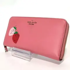 kate spade いちご ストロベリー ラウンドファスナー 長財布 ピンクのサムネイル