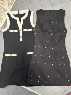 Dazzy ブラック ノースリーブ ミニワンピース S