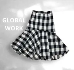 GLOBAL WORK グローバルワーク　チェック　マーメイド　スカート　綿