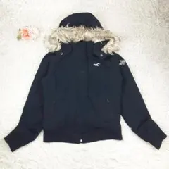 美品△Hollister ホリスター ボンバージャケット 紺 裏ボア S