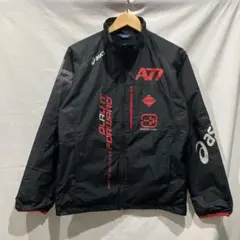 asics アシックス　A77 ジャケット ブラックナイロン　トレーニングウェア