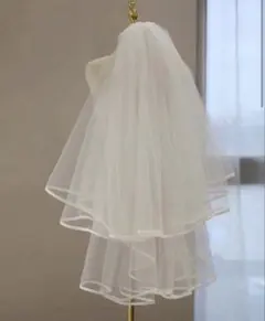 ホワイト二層ウェディングベール
