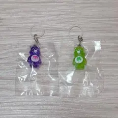 ケアベア クリアマスコットチャーム２ めじるしアクセサリー　2個セット✨