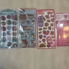 日焼けキティ　カプセルポップシール　平成はっぴーフォン　計4種セット　正規品