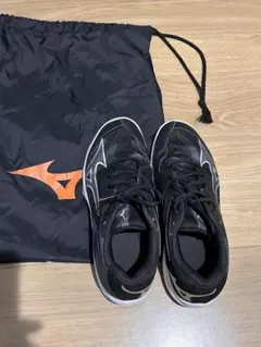 Mizuno バレーボールシューズ ブラック 収納袋付き