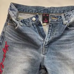 x-girl 刺繍入り可愛いライトブルーデニムパンツ