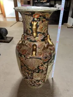 薩摩 蓮山 薩摩錦手 金彩色絵 高さ約61cm 花瓶 壷 - メルカリ