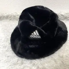 ほぼ新品 adidas フェイクファー バケットハット ブラック