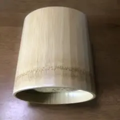 バンブー 小物入れ /屑入れ等に利用できます。円筒形 持ち手付き
