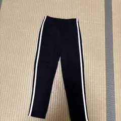 130cm 裏起毛ブラックパンツ サイドストライプ
