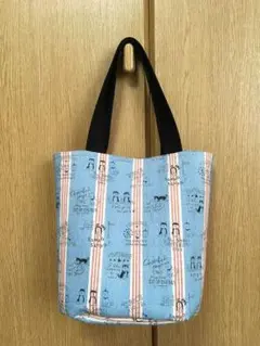 長財布サイズのバケツ型トートバッグ・サックスブルー