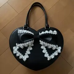 新品 青木美沙子 ハート型バッグ 2点セット 黒 ピンクm♡Petit しま 