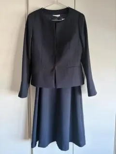 ワンピーススーツ ダークネイビー ノーカラー ジャケット