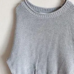 美品✨️【M】ニット グレー ゆるだぼ オーバーサイズ ざっくり編み ローゲージ