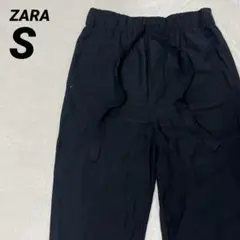 ZARA カジュアルパンツ ウエストゴム ゆったり とろみ 黒 Sのサムネイル