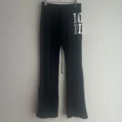 ヴィクトリアズシークレット フレアパンツ ロゴ XS 黒 綿 ポリエステルのサムネイル