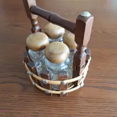 木製持ち手付き調味料ケース 4個セット