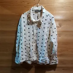 ZARA ドット柄 長袖シャツ L