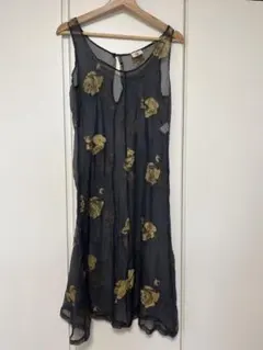 DRIES VAN NOTEN NDタグノースリーブローズプリントワンピースのサムネイル