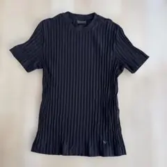 EMPORIO ARMANI ストライプ Tシャツ ネイビー　ストレッチ