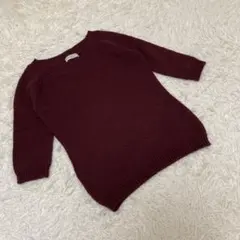 KUMIKYOKU SIS 組曲　五分袖ニット　無地　Vネック サイズ2